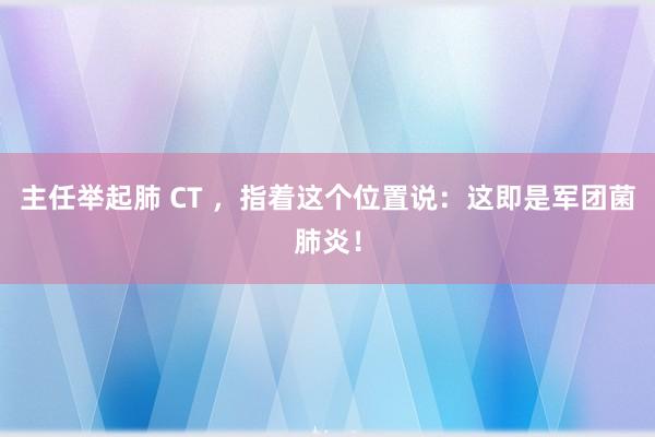 主任举起肺 CT ，指着这个位置说：这即是军团菌肺炎！